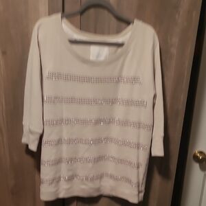 Victoria's Secret Cream Sweatshirt with Silver Accents
